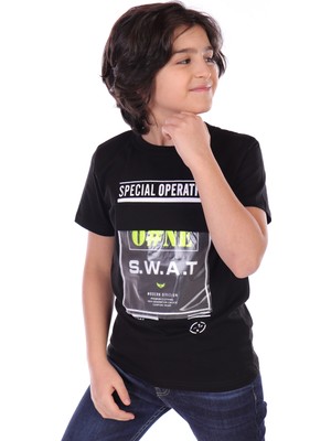 Toontoy Erkek Çocuk Süs Cepli Special Operation Baskılı Tişört