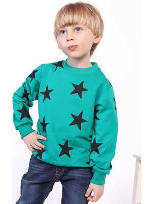 Toontoy Kids Erkek Çocuk Komple Yıldız Baskılı Sweatshirt