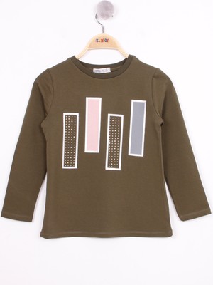 Toontoy Kız Çocuk Kareli Baskılı T-Shirt