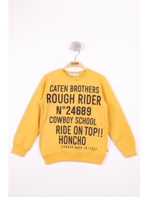 Toontoy Kids Erkek Çocuk Yazı Baskılı Sweatshirt