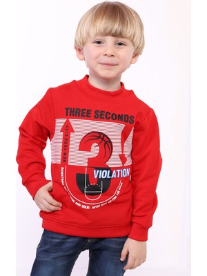 Toontoy Kids Erkek Çocuk 3 Vıolatıon Baskılı Sweatshirt