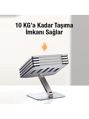 Teknoexpress M1 Pro Alüminyum Döner Stand Katlanır Dell Alienware 15 Inç Uyumlu Laptop Altlığı Yükseltici