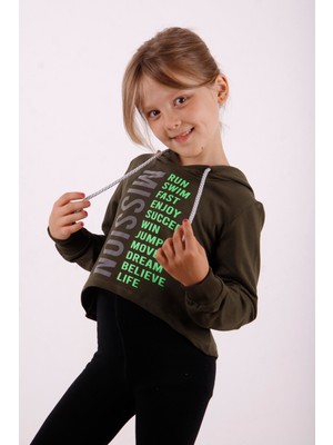 Toontoy Kids Kız Çocuk Yazı Baskılı Sweatshirt