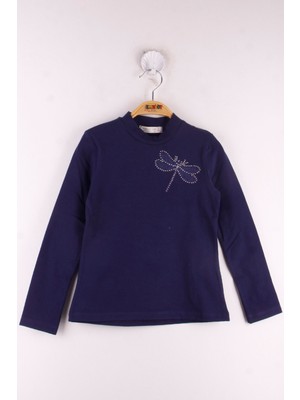 Toontoy Kız Çocuk Yusufçuk Taş Işlemeli Okul Tişört