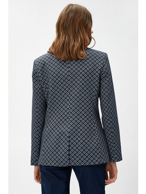 Koton Kadın Ayşegül Afacan x Koton - Tek Düğmeli Jakarlı Ceket 3SAK50151UW