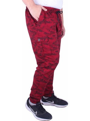 Starbattal Bordo Honeycomb Camouflage Eşofman Altı 2ip Likralı Erkekler İçin Rahat Kullanım
