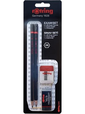 Rotring RO-2090068WK Sınav Seti - Sınav Kalemi, Silgi, Kalemtraş, Siyah