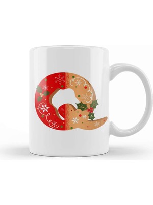 Humuts Yeni Yıl Yılbaşı Özel Q Harfi Kupa Bardak Porselen