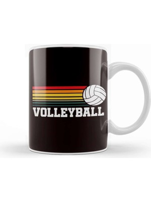 Humuts Vintage Volleyball Retro Ball Sports Coach Team Athlete Game Kupa Bardak Porselen