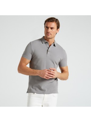 Nautica Erkek Gri Slim Fit Kısa Kollu Polo Yaka T-Shirt K35052T.0HF
