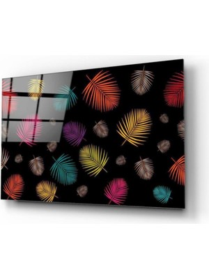 Eliza Home   Yapraklar Cam Tablo