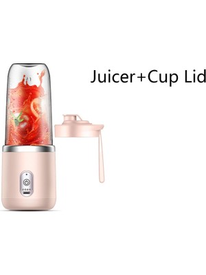 Zigver Taşınabilir Elektrikli Sıkacağı 400ML Limon Portakal Meyve Sıkacağı Çok Fonksiyonlu Mikser Meyve Smoothie Blenderı Ev Aletleri Pembe