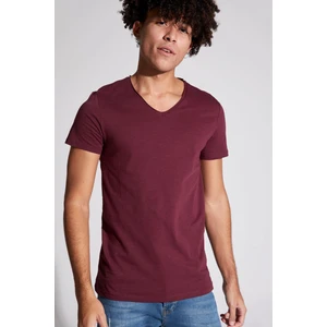 Slim Fit V Yaka Basic Kısa Kollu Pamuklu Penye Tişört M4791AZ21SP