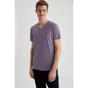 Slim Fit V Yaka Basic Pamuklu Penye Tişört M7669AZ21SP