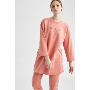 Relax Fit Yazı Baskılı Sweatshirt Tunik T5237AZ21SP