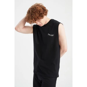 Boxy Fit Bisiklet Yaka Baskılı Kolsuz Atlet X3806AZ22SM