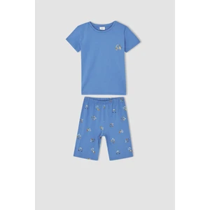 Erkek Çocuk Desenli Kısa Kollu Pamuklu Pijama Takım X3643A622SP