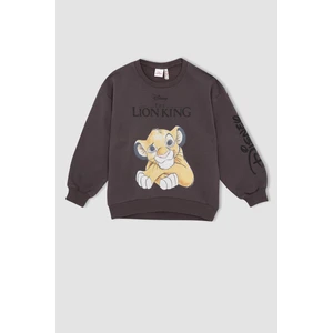 Kız Çocuk Disney Lion King Bisiklet Yaka İçi Yumuşak Tüylü Sweatshirt V4763A621WN