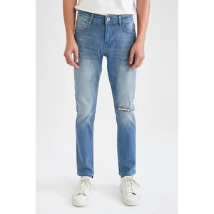 Carlo Skinny Fit Normal Bel Dar Paça Yırtık Detaylı Jean Pantolon U9052AZ21AU