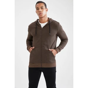 Slim Fit Kapüşonlu Fermuarlı Uzun Kollu İçi Yumuşak Tüylü Hırka R4099AZ21AU