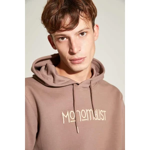 Slim Fit Kapüşonlu Baskılı Pamuklu Sweatshirt U9081AZ21AU