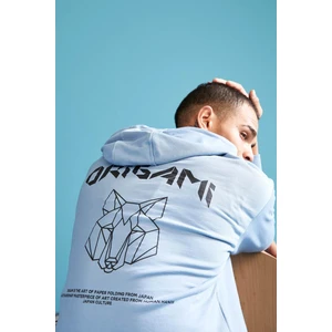 Oversize Fit Kapüşonlu Sırt Baskılı Pamuklu Sweatshirt U9742AZ21AU