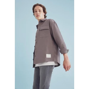 Coool Oversize Fit Basic Çift Cepli Uzun Kollu Gömlek Ceket V4778AZ21AU