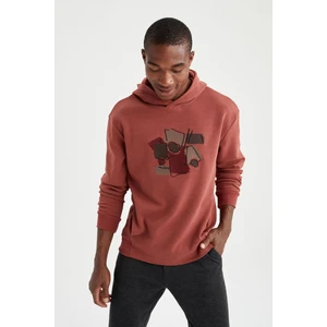 Oversize Fit Kapüşonlu İşlemeli Fleto Cepli Uzun Kollu Sweatshirt V5173Az21Au