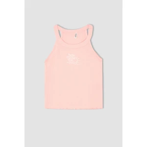 Kız Çocuk Atlet Kolsuz Pembe Renkli Esnek Kaşkorse Kumaş X6561A622HS