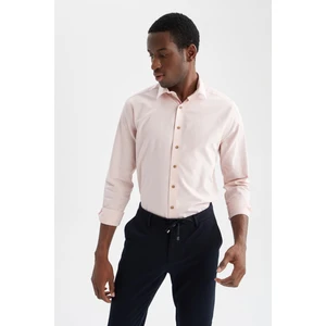 Modern Fit Polo Yaka Uzun Kollu %100 Pamuk Gömlek T6284AZ22SP