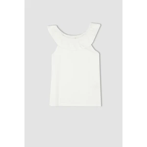 Kız Çocuk Regular Fit Volanlı Pamuklu Atlet X0695A622HS