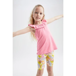 Kız Çocuk Regular Fit Volanlı Pamuklu Atlet X0695A622HS