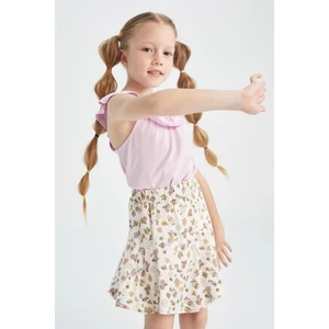 Kız Çocuk Regular Fit Volanlı Pamuklu Atlet X0695A622HS