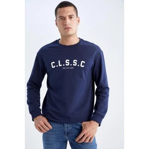 Relax Fit Bisiklet Yaka Baskılı Geri Dönüşümlü Sweatshirt Y1524AZ22AU