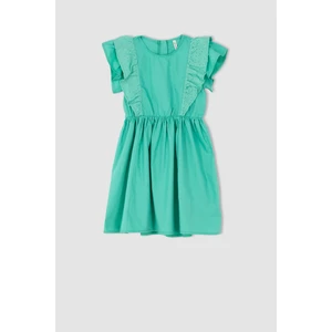 Kız Çocuk Kısa Kollu Poplin Elbise X7631A622SM