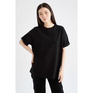 Oversize Fit Bisiklet Yaka Kısa Kollu %100 Pamuk Tişört V4136AZ23SP