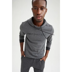 Regular Fit Kapüşonlu Baskılı Uzun Kollu Sweatshirt W2948AZ21WN
