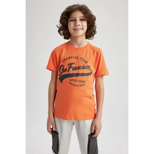 Erkek Çocuk Bisiklet Yaka Baskılı Kısa Kollu Tişört Z8002A623SM