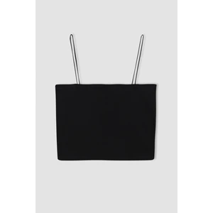 Fall in Love İnce Askılı Crop Pamuklu Siyah İç Atlet	 Y2249AZ23SP