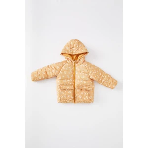 Kız Bebek Su İtici Çiçekli Kapüşonlu Pelüş Astar Mont X5187A222AU