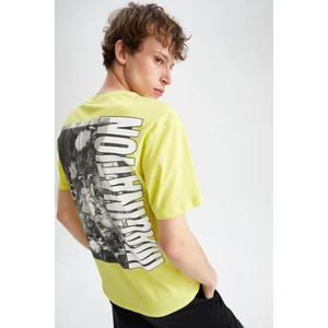Regular Fit Bisiklet Yaka Sırt Baskılı Kısa Kollu Tişört X6109AZ22SM