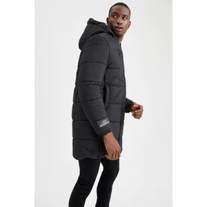 Regular Fit Kapüşonlu Baskılı Rüzgar ve Su Geçirmez Uzun Mont Parka U3261AZ22CW