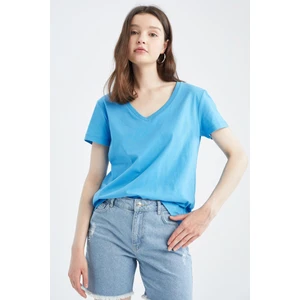 Regular Fit V Yaka Kısa Kollu %100 Pamuk Tişört M9545AZ22SP