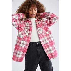 Relax Fit Ekose Desenli Cep Detaylı Flanel Oduncu Gömlek Tunik S0420AZ22SP