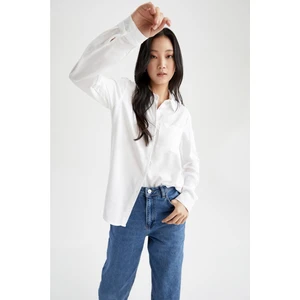 Oversize Fit Basic Poplin Uzun Kollu Gömlek W8448AZ22SM