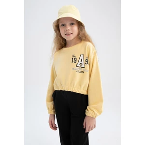 Kız Çocuk Crop Bisiklet Yaka Sweatshirt W3245A621AU