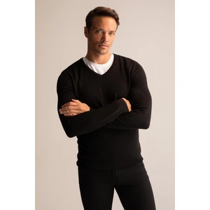 Premium Regular Fit V Yaka Triko Kazak Y0799AZ22AU