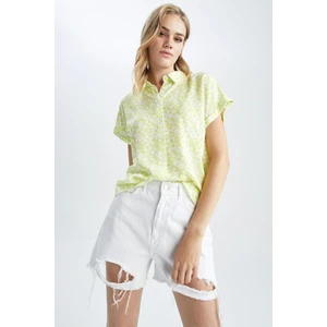 Regular Fit Desenli Kısa Kollu Viskon Gömlek U2743AZ22SM