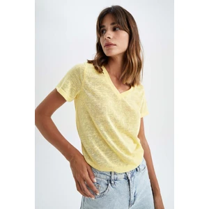 Regular Fit V Yaka Kısa Kollu Tişört Z0402AZ22HS