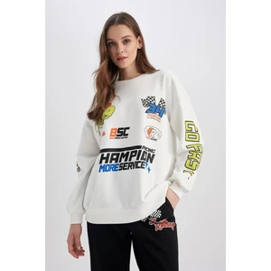 Coool Oversize Fit Bisiklet Yaka Kalın Kumaş Sweatshirt A1130AX23SP